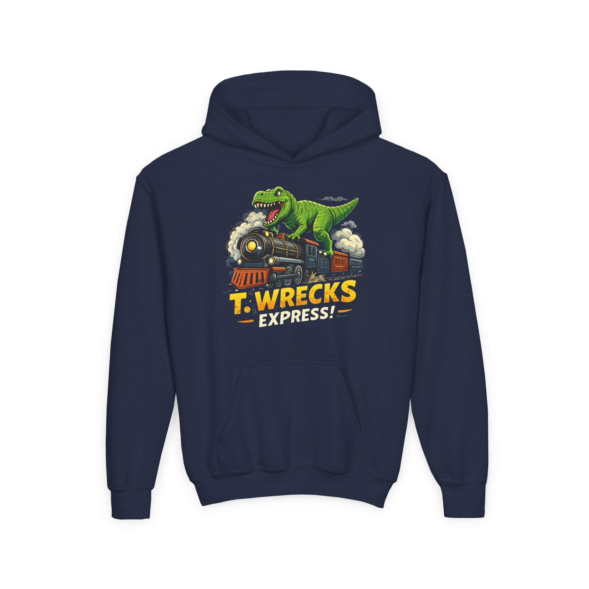 T-Rex Dinosaur Hoodie — 'T. Wrecks' Kids Graphic Pullover