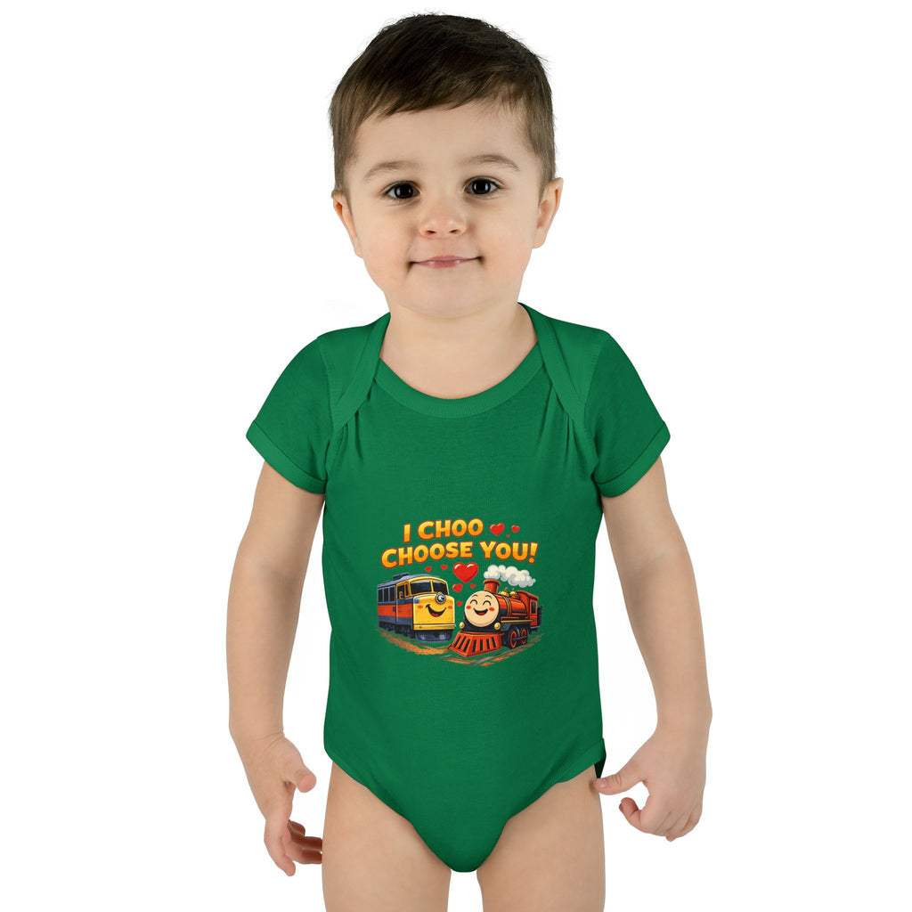Infant Bodysuit – "I Choo Choose You" Cute Train Baby Onesie, Valentine's Day Baby Gift