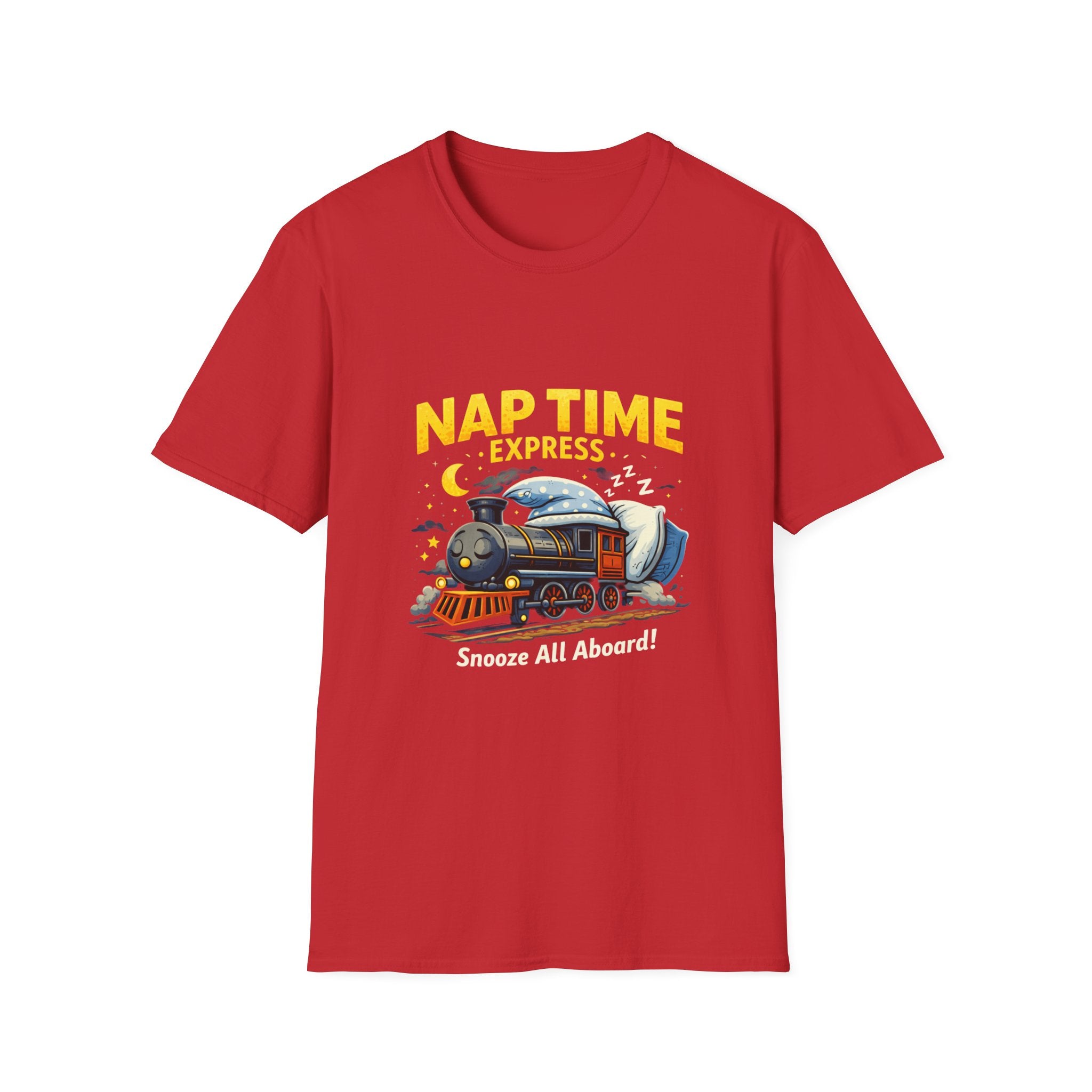Nap Time Express T-Shirt — "Snooze All Aboard" Cute Train Sleep Graphic Tee