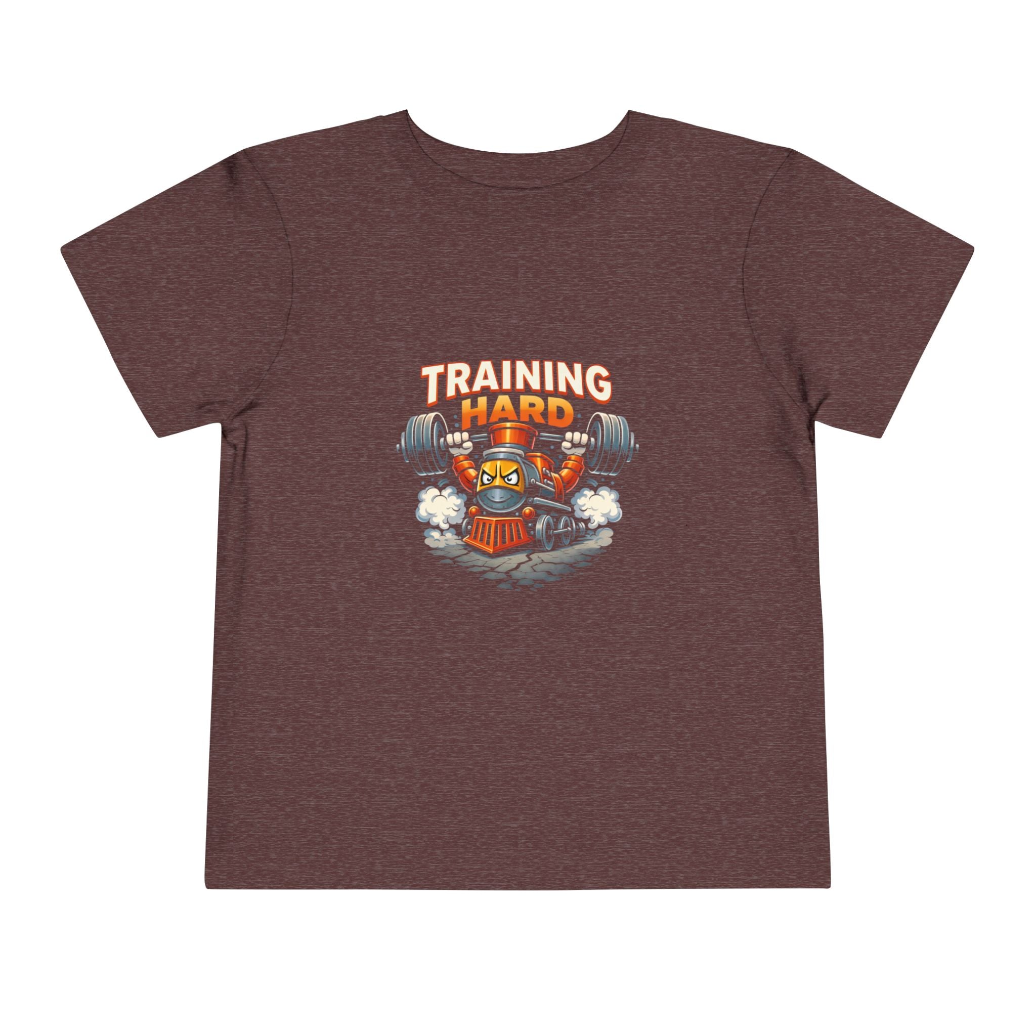 Toddler Tee — 'Training Hard' Muscle Train Engine Graphic Shirt