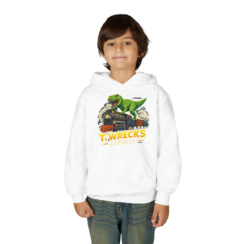 T-Rex Dinosaur Hoodie — 'T. Wrecks' Kids Graphic Pullover