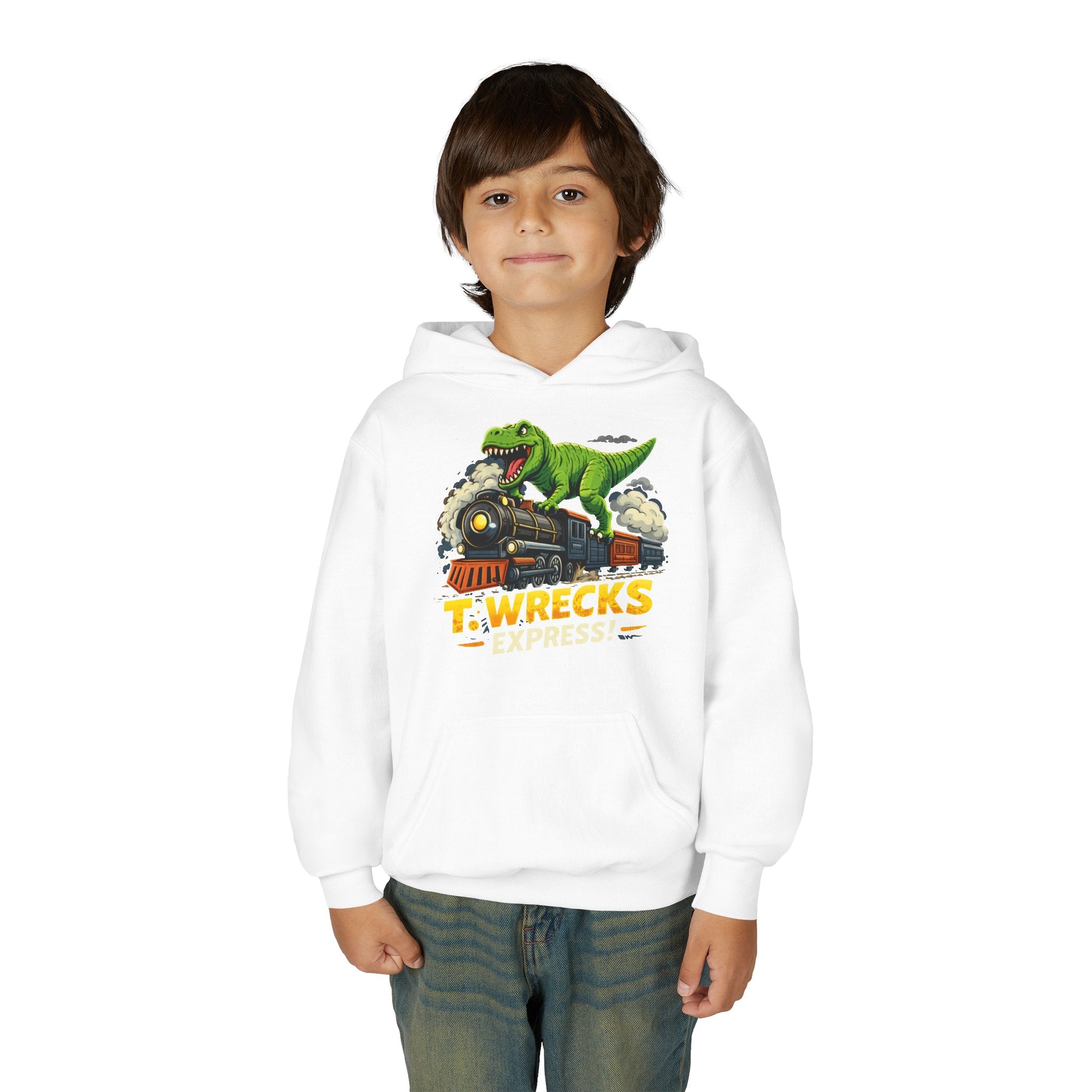 T-Rex Dinosaur Hoodie — 'T. Wrecks' Kids Graphic Pullover